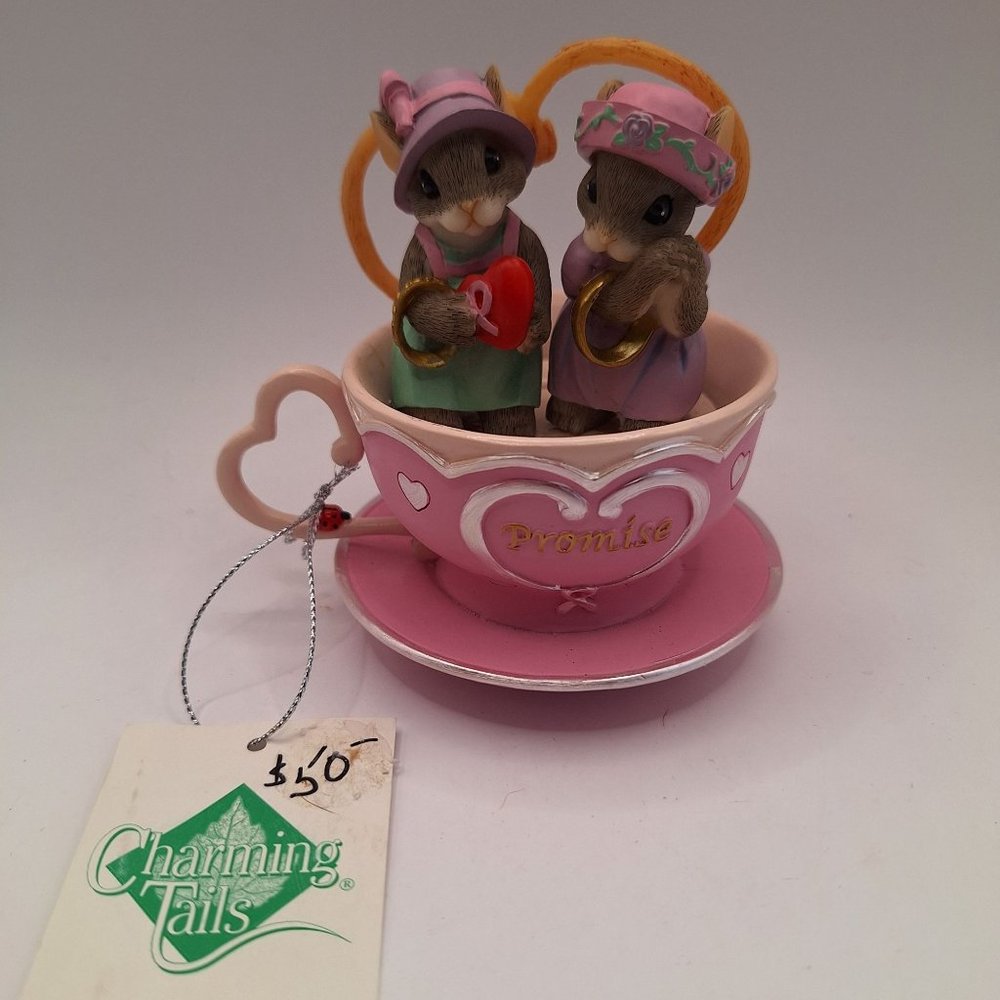 THE HAMILTON COLLECTION CHARMING TALES PROMISE OF FRIENDSHIP MICE IN A TEACUP